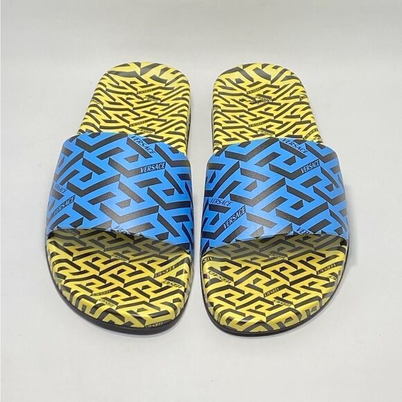 Versace Greca Monogram Flap Sandals size 43/ us size 10 - Picture 2 of 12